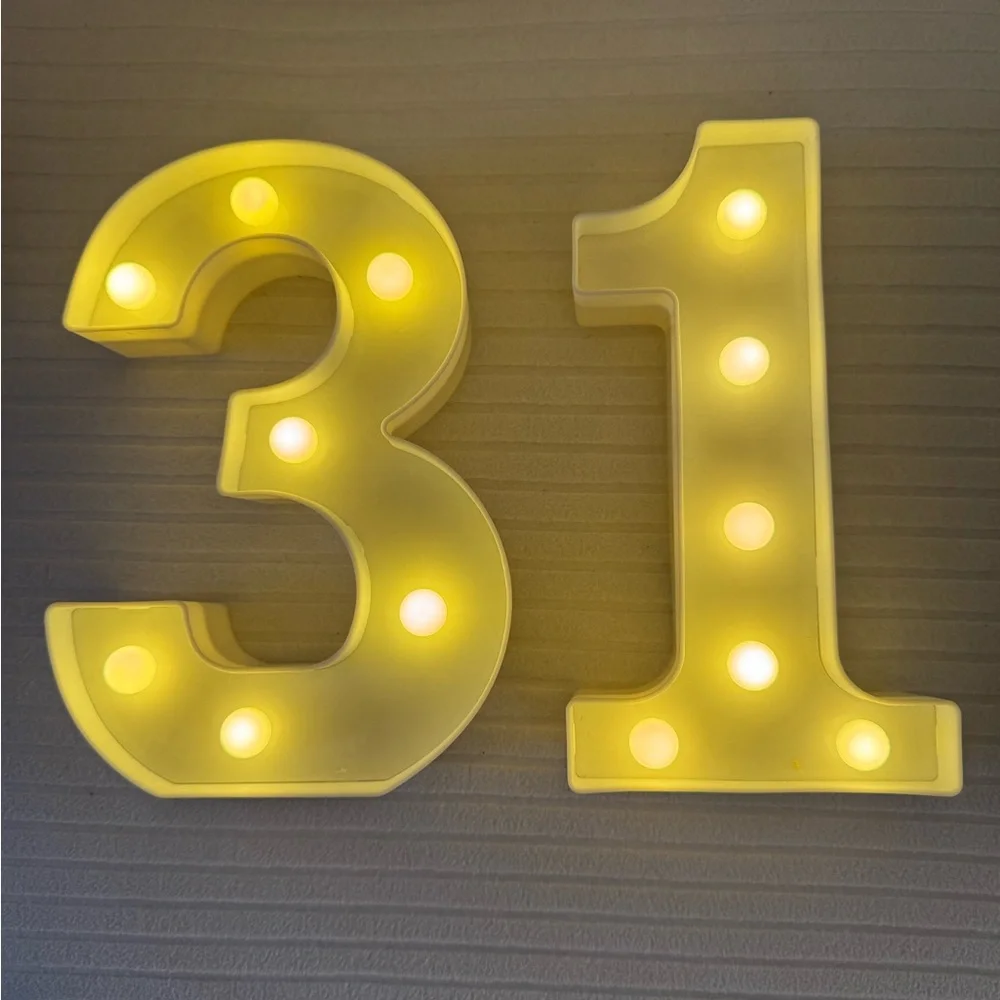LED Light Up Number 13 - White